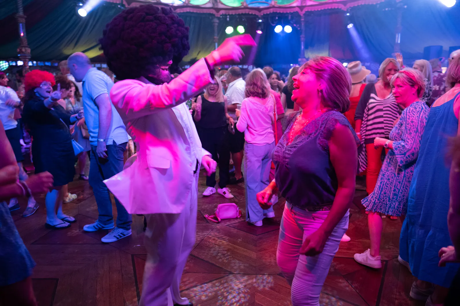 Dancefloor at Jimmy's Spiegeltent night, HIF '22